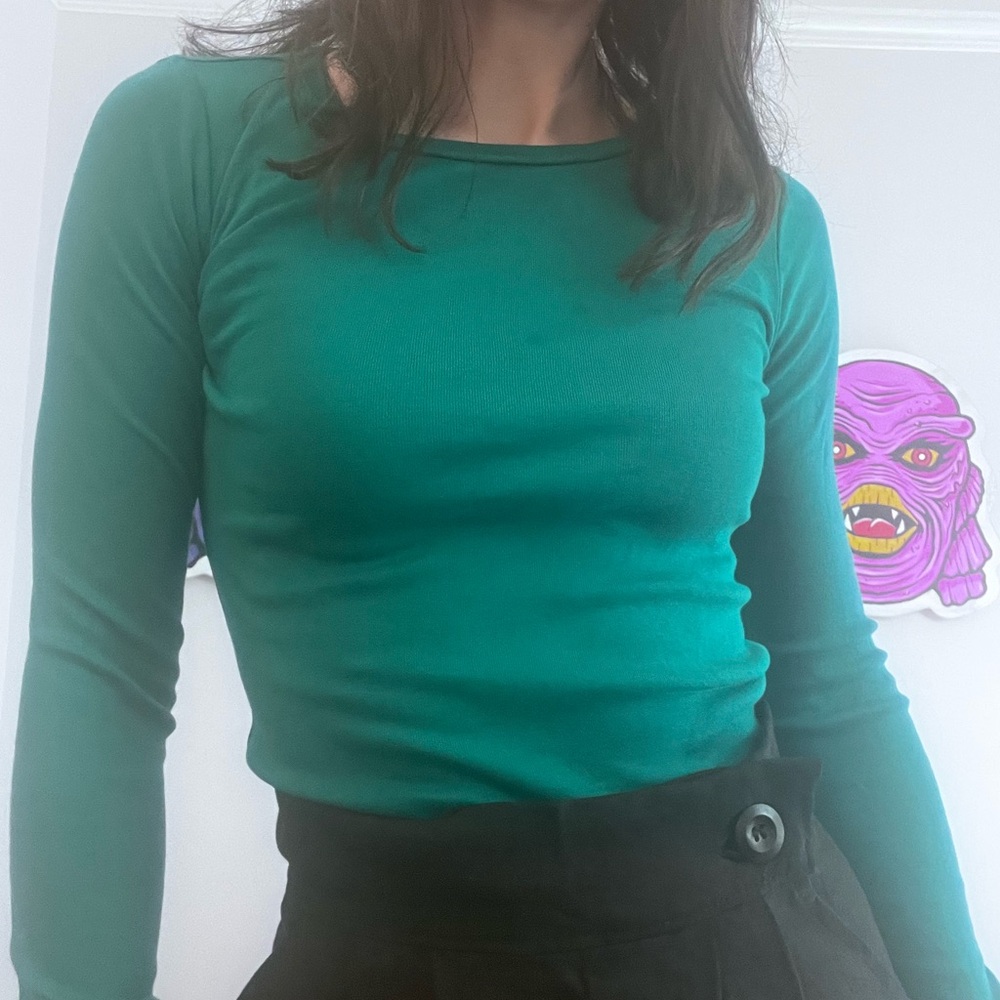 J. Crew tropical green perfect fit tee